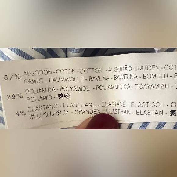 Zara Women's Pint Striped blue & white Button Down Long Sleeve Shirt. Size S - Picture 5 of 5